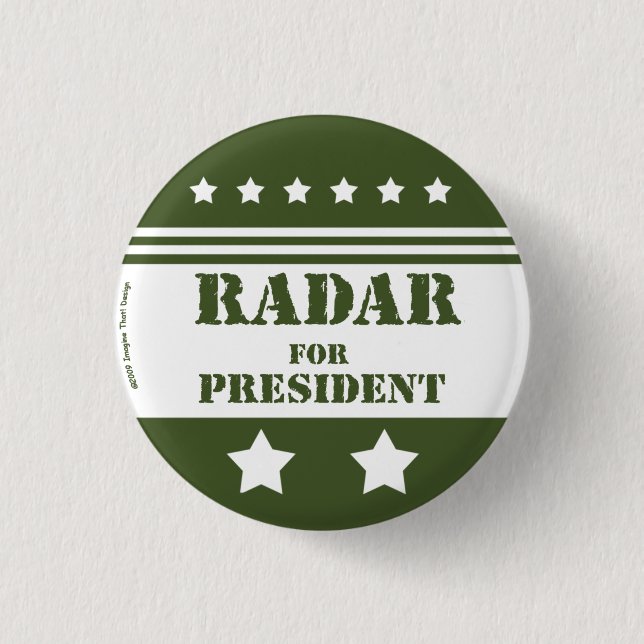 For President Radar 3 Cm Round Badge (Front)