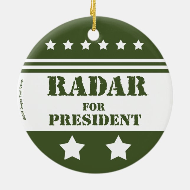 For President Radar Ceramic Tree Decoration (Back)