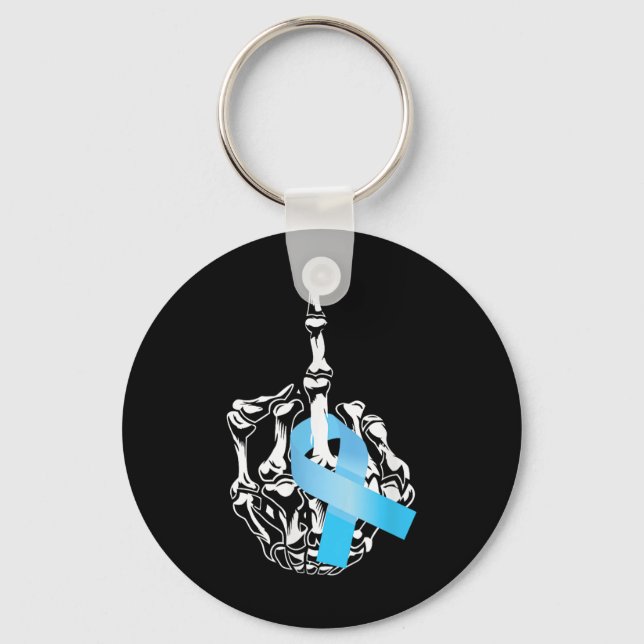 For Prostate Cancer Middle Finger Prostate Cancer  Key Ring (Front)
