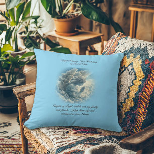For Protection of Loved Ones Angel Prayer  Cushion