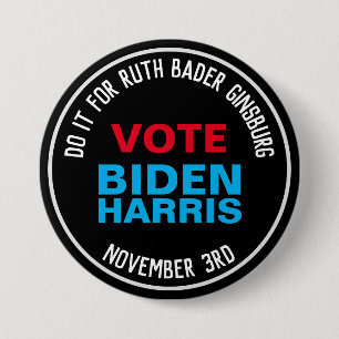 For R.B.G. Vote BIDEN HARRIS 2020 7.5 Cm Round Badge