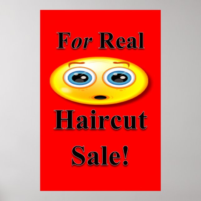 For Real Haircut Sale Beauty Salon Poster (Front)