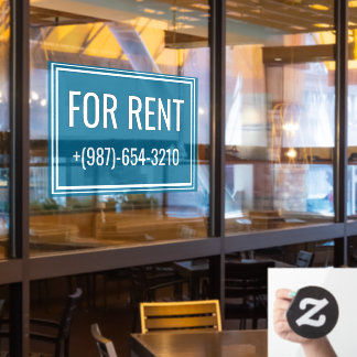 For Rent Removable Window Cling Sign