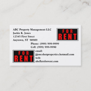 FOR RENT Sign Business Cards Card Rental Service