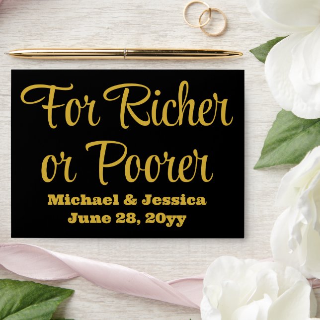 For Richer or Poorer Wedding Lottery Guest Favour Envelope (Wedding)