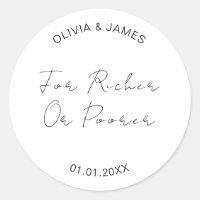 For Richer Or Poorer Wedding Party Lottery Favour