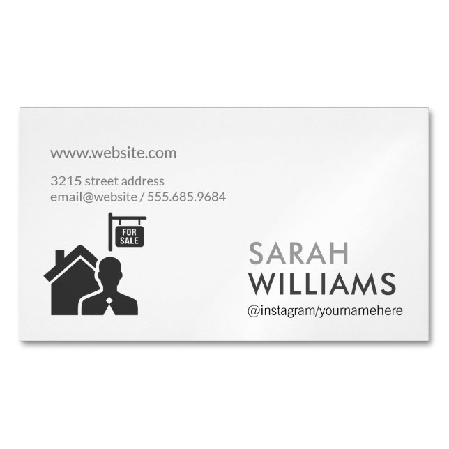 For Sale Real Estate Magnetic Business Card (Front)