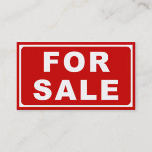 FOR SALE sign Business Card