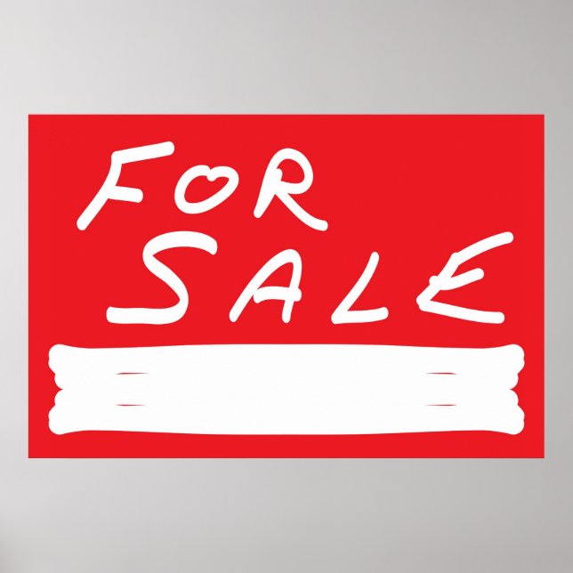 FOR SALE SIGN WHITE ON RED (Front)
