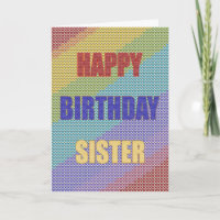 For sister, a Cross Stitch Birthday card