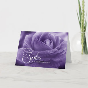 for Sister from Sister Puple Rose Mother's Day Card
