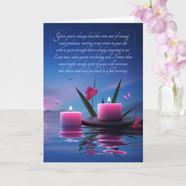 for Sister Sentimental Get Well Zen Theme Card (Orchid)