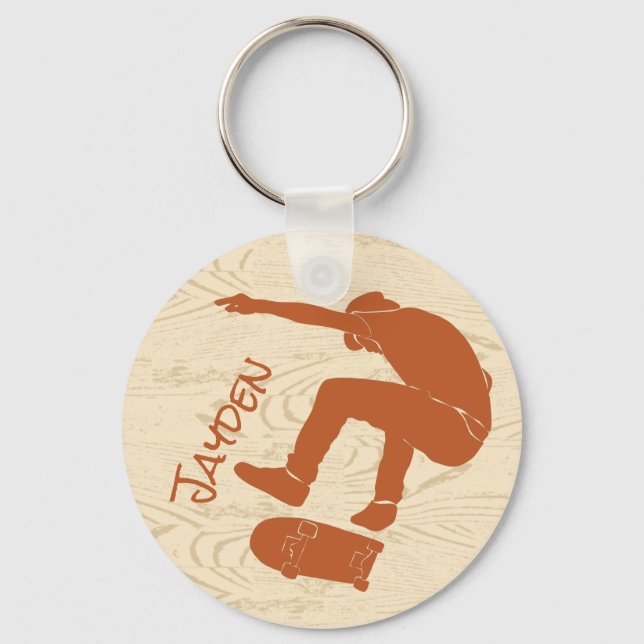 For Skateboarders Skateboarding Graphic Key Ring (Front)