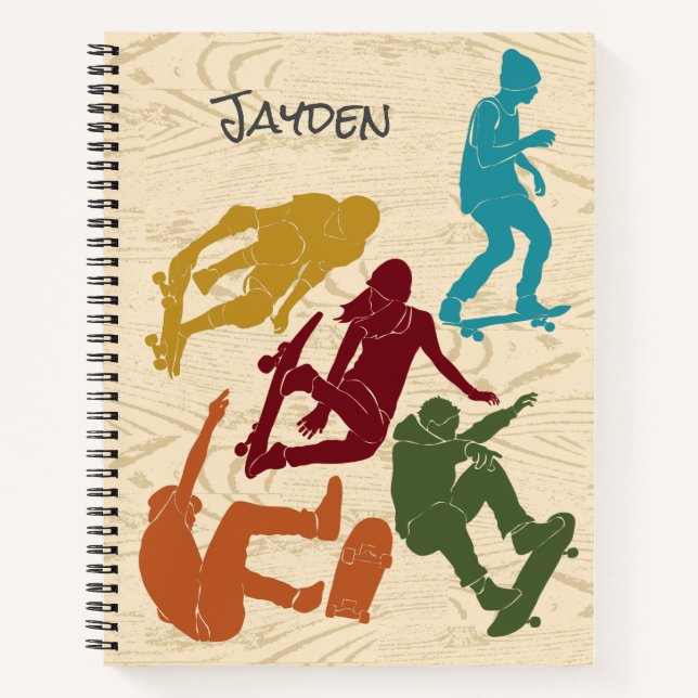 For Skateboarders Skateboarding Graphics Collage Notebook (Front)