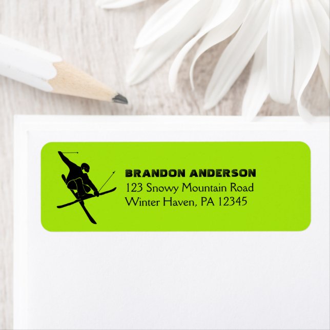 For Skiers Ski Trick Graphic Return Address (Insitu)