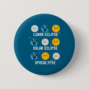 For Solar Eclipse 04 08 24 6 Cm Round Badge