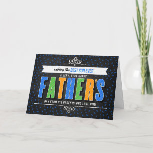 for Son Bold Chalkboard Typography Father's Day Card