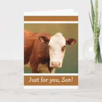 For Son Funny Cow Happy Birthday