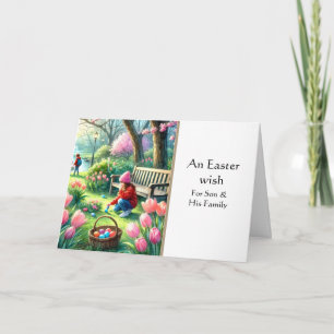 For Son & His Wife Happy Easter Greeting Card