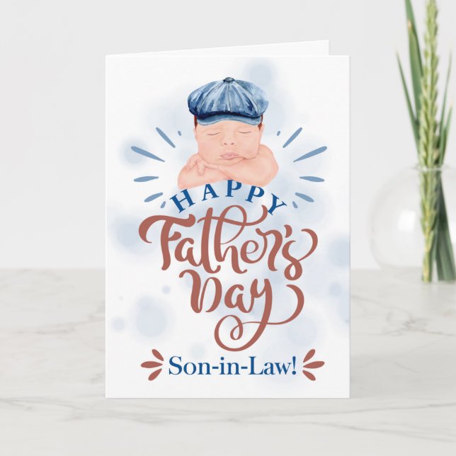 for Son in Law on Father's Day Cute Baby Boy Holiday Card (Front)
