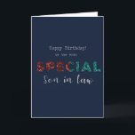For Son In Law Special Birthday Card<br><div class="desc">Contemporary special son in law birthday card. Perfect for a man. Exclusive design to the Green Elephant Cards brand.</div>