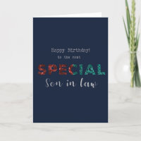 For Son In Law Special Birthday Card