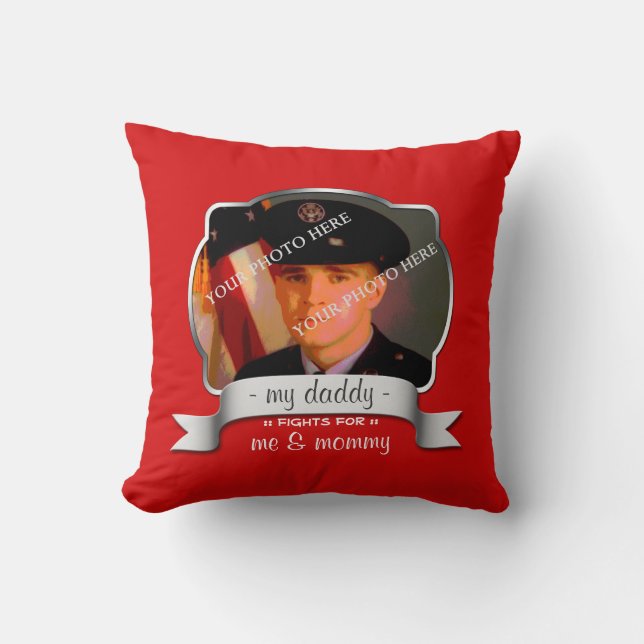 For Son of Overseas Soldier - Red Pillow (Front)