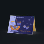 For Special Friends on Hanukkah Holiday Card<br><div class="desc">Happy Hanukkah for Special Friends. Menorah and Dreidels design Customisable Greeting Cards. Matching cards and gifts available in the Jewish Holidays / Hanukkah Category of our store.</div>