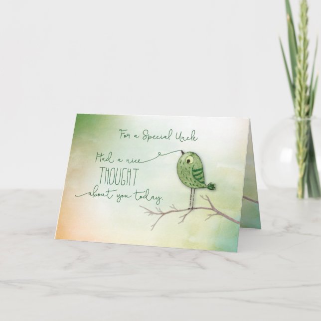 For Special Uncle Bird on Branch  Card (Front)