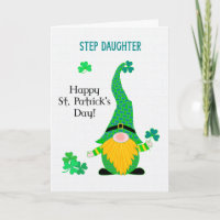 For Stepdaughter St Patrick's Fun Leprechaun Card