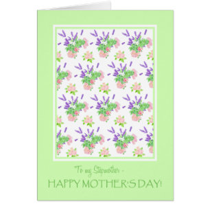 For Stepmother Pretty Floral Mother's Day Greeting