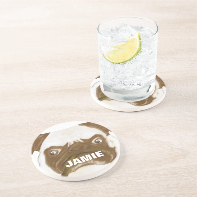 For that Cigar Smoki Grumpy AFICIONADO Puggy Cigar Coaster (Side)