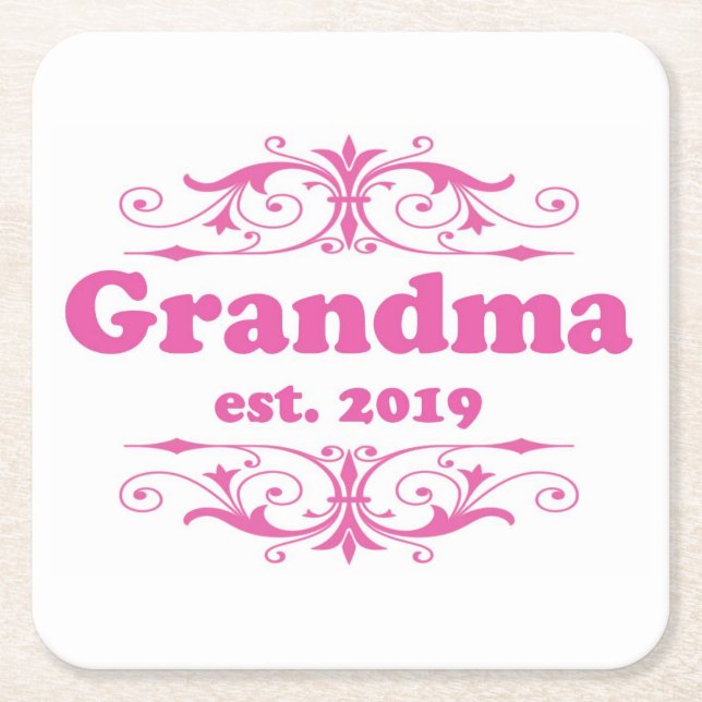 For That Special “Grandma 2019” Square Paper Coaster (Front)