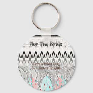 For the Bride White and Black Edgy design Key Ring