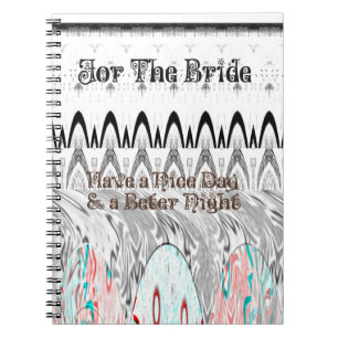 For the Bride White and Black Edgy design Spiral Notebook