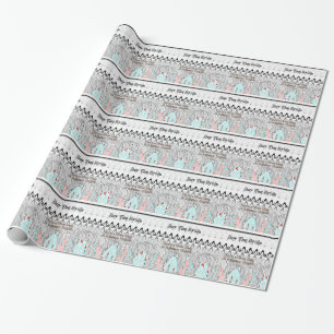For the Bride White and Black Edgy design Wrapping Paper