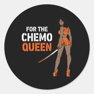 For The Chemo Queen Leukaemia Awareness Melanin Wa Classic Round Sticker