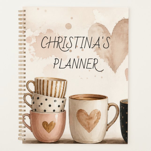 For the Coffee Lover Custom Name Planner (Front)