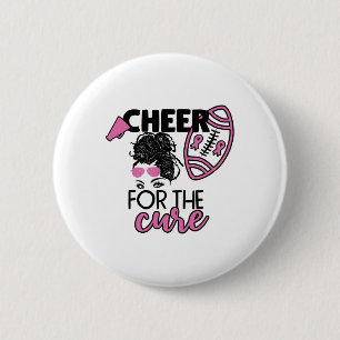 For The Cure Football Breast Cancer Awareness 6 Cm Round Badge
