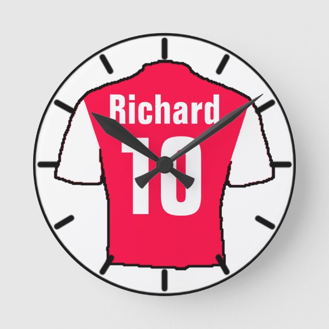 For the Football Fan. Football Club Round Clock (Front)