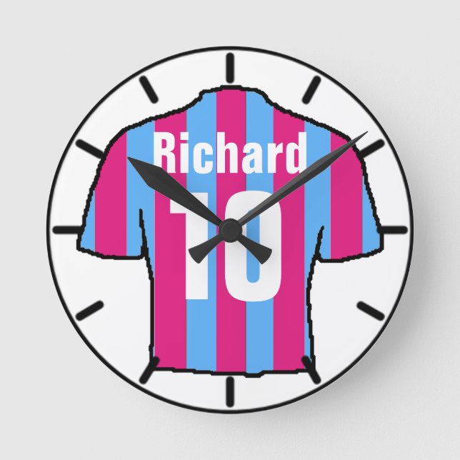 For the Football Fan. Football Club Round Clock (Front)