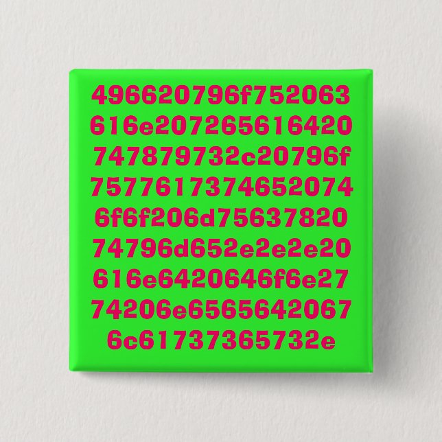 For the geeks. 15 cm square badge (Front)