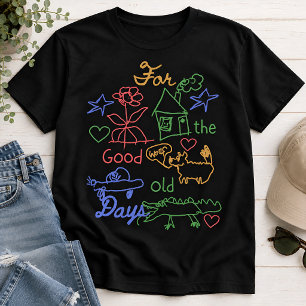 For the Good Old Days Colourful Doodle T-Shirt