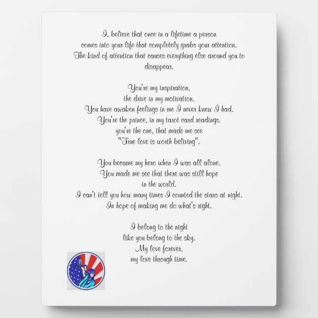 For The Hero In You Plaque (Front)