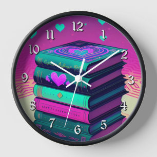 For The Love Of Books Round Clock