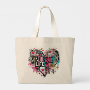For The Love Of Nurses Large Tote Bag