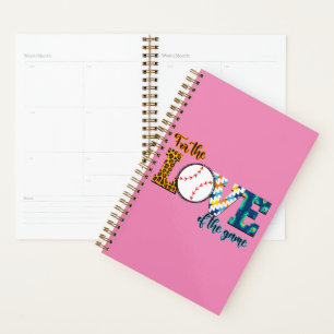 For The Love Of The Game Baseball Mum Leopard Planner
