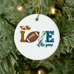 For The Love Of The Game Football Mum Leopard Ceramic Tree Decoration