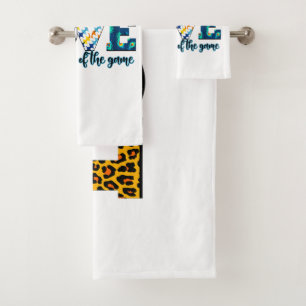 For The Love Of The Game Soccer Mum Leopard Bath Towel Set