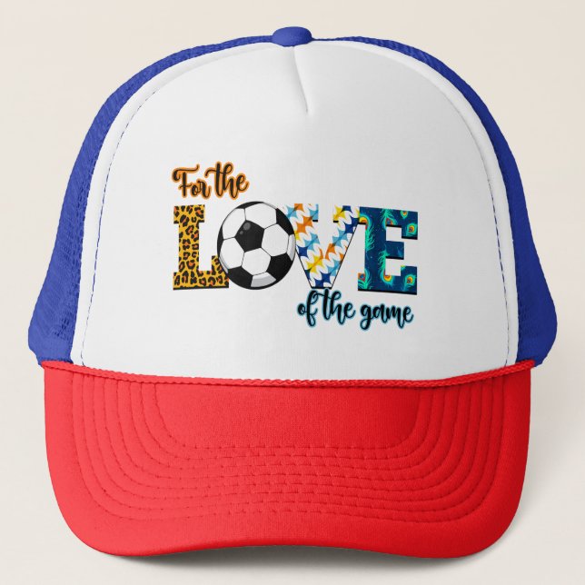 For The Love Of The Game Soccer Mum Leopard Trucker Hat (Front)